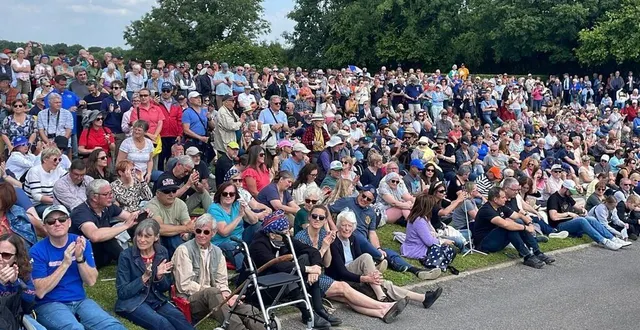 photo  environ 1 500 personnes ont assisté au concert des fanfares américaines, le 6 juin 2024 à montormel.  &copy;  ouest-france 
