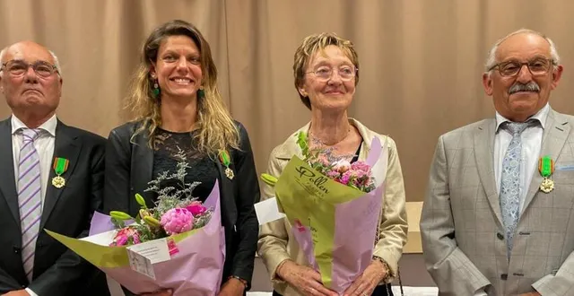 photo  jean-yves lucas, magalie patry, thérèse lepeltier et alain dubois.  &copy;  ouest-france 
