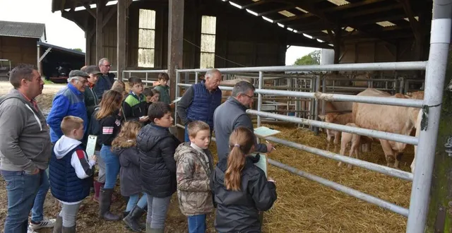 photo  c’est avec un grand intérêt que les enfants ont jugé le bétail.  &copy;  lr maine libre 