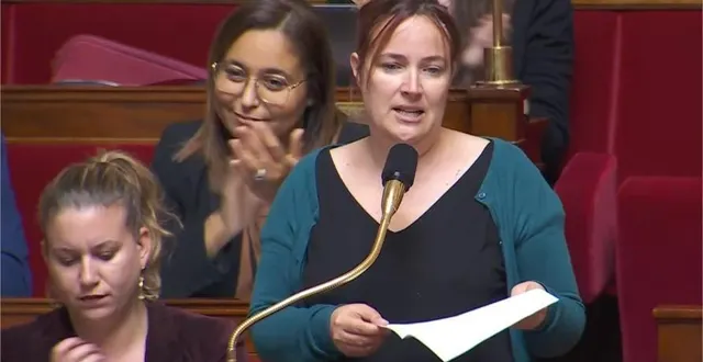 photo  élise leboucher, à l’assemblée nationale, lors d’une séance de questions au gouvernement, en octobre 2022.  &copy;  archives ouest-france 