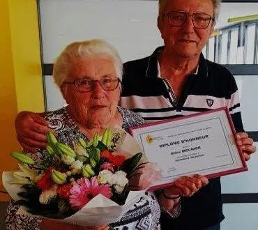 photo  alice meunier avec jean-pierre dupré.  &copy;  le maine libre 