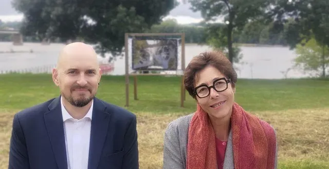 photo  à droite, sylvie gabin, candidate du nouveau front populaire dans la sixième circonscription (angers-mauges) en compagnie d’aurélien le corre, son suppléant.  &copy;  dr. 