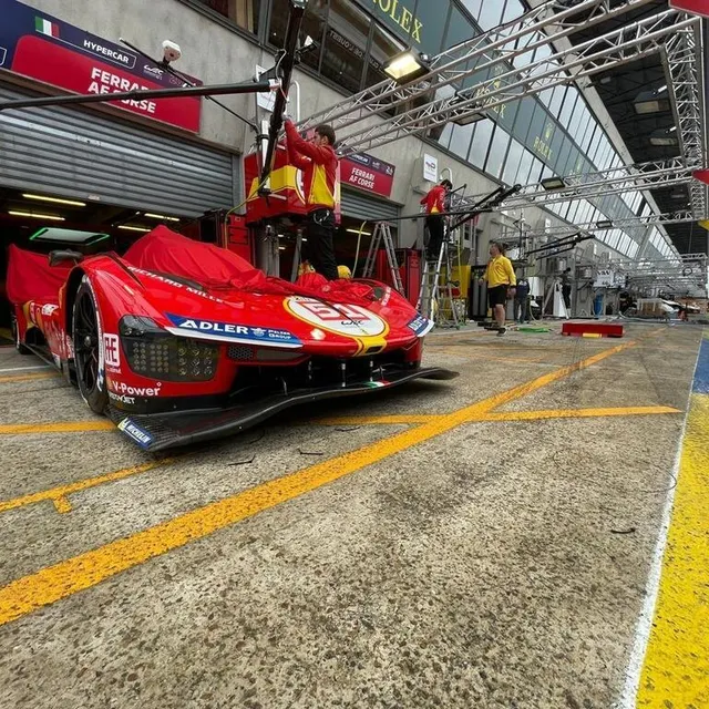 photo chez ferrari, la 499p peut prendre un peu de repos, après une deuxième victoire en deux ans.  ©  ouest-france
