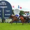 photo  sparkling plenty lors de sa victoire, dimanche 16 juin 2024, dans le prix de diane avec tony piccone. 