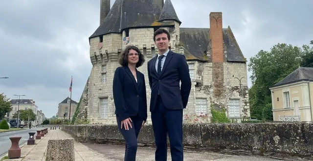photo  thomas brisseau, candidat du rassemblement national aux élections législatives dans la deuxième circonscription du maine-et-loire en compagnie de sa suppléante, marine thomas.  &copy;  dr 