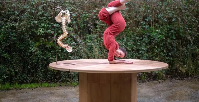 photo  dans son spectacle (dé) formation professionnelle, la circassienne élodie guézou invite le public à rentrer dans l’intimité de sa vie de contorsionniste.  &copy;  sébastien armengol 