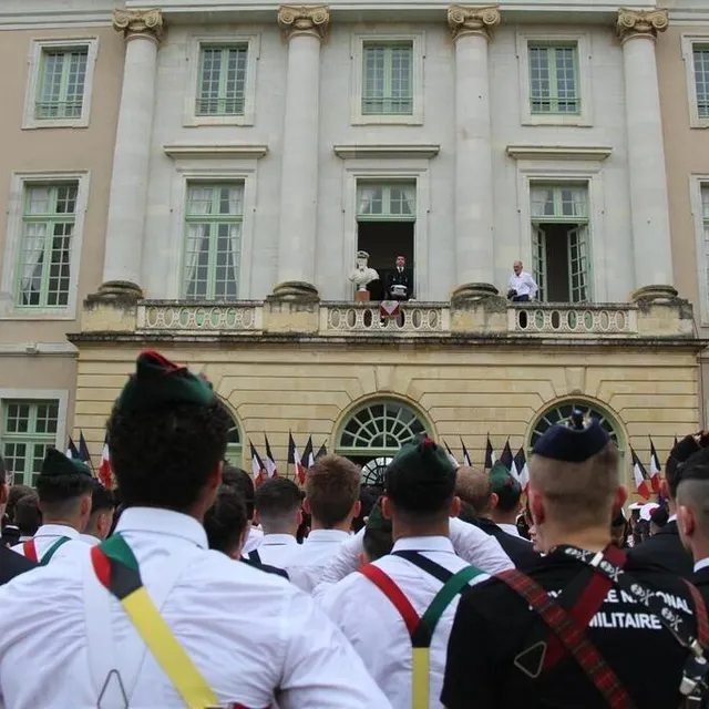 photo stanislas giraud s’est adressé à ses camarades en cour d’honneur.  ©  ouest-france