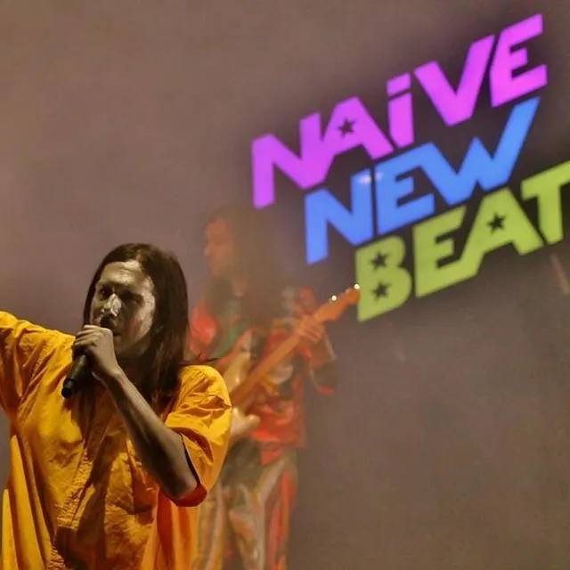 photo le chanteur et leader du groupe français naive new beaters, visage chromé, a fait le show vendredi soir sur la grande scène.  ©  ouest-france