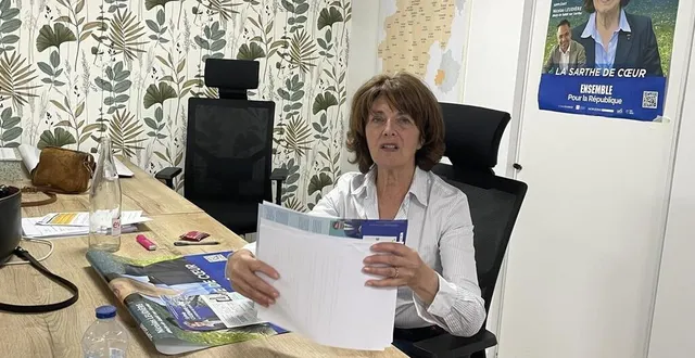 photo  sylvie casenave-péré attend les résultats le dimanche 30 juin, dans son qg de campagne à sablé.  &copy;  le maine libre 