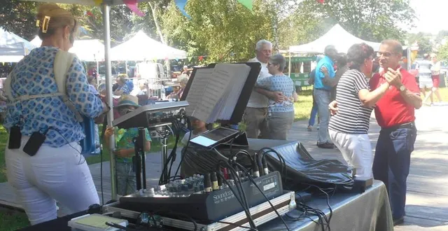 photo  brigitte, accordéoniste, a animé la guinguette.  &copy;  ouest-france 