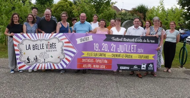 photo  les principaux organisateurs lors de la présentation à fillé-sur-sarthe : « au-delà de rassembler les habitants, de tous âges et de toutes communes, autour de l’art et la culture, ce festival est un événement convivial et solidaire qui s’inscrit dans la culture du faire ensemble ».  &copy;  le maine libre 