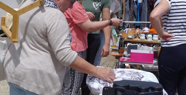 photo  le plaisir de chiner… sous le soleil.  &copy;  le maine libre 