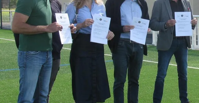 photo  sébastien cosnet, anne gaumé, michel briffault et xavier fréreux.  &copy;  ouest-france 