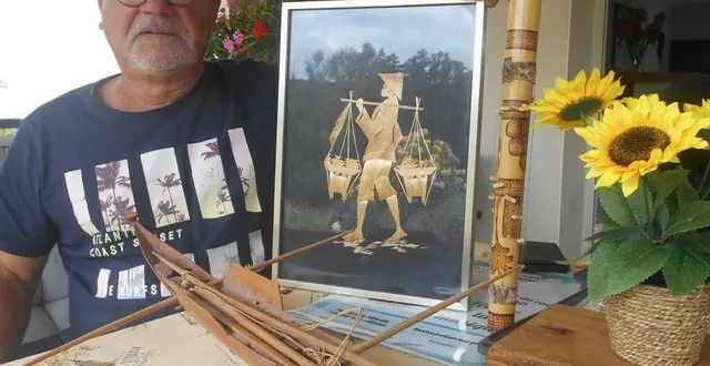 photo  lucet givran avec ses quelques souvenirs de jeunesse passés à madagascar.  &copy;  ouest-france 