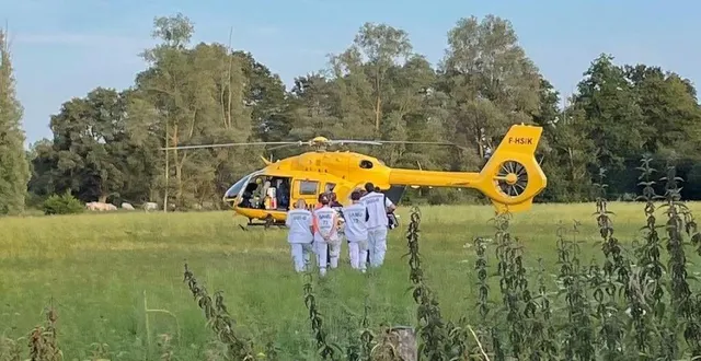 photo  la victime a été transportée en hélicoptère au chu d’angers  &copy;  le maine libre 