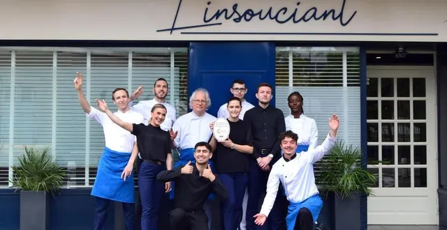 photo  madeline blais et corentin courtien, avec l’ensemble de l’équipe de l’insouciant, goûtent cette inscription au collège culinaire de france.  &copy;  ouest-france 