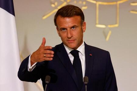 photo Emmanuel Macron a lancé sa semaine olympique devant la presse internationale, lundi 22 juillet 2024, à l’Élysée. LUDOVIC MARIN / AFP 