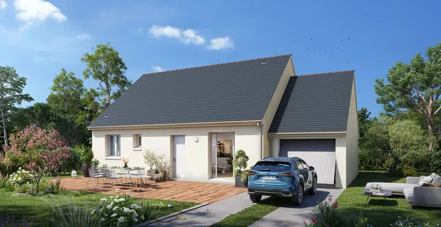 photo pp4 - 70 m² + 20 m² - 2 chambres : 110 701 € (maison avec assurance dommage ouvrage, branchements, vide sanitaire, dalle béton à l'étage, pompe à chaleur, domotique) &copy; maisons le masson