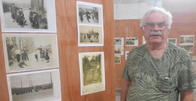 photo  bruno duru présente la collection de plus de 100 cartes postales.  &copy;  ouest-france 