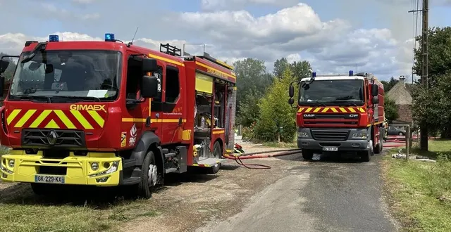 photo  un incendie s’est déclaré dans une habitation à courgeoût (orne), ce mercredi 24 juillet 2024.  &copy;  ouest-france 