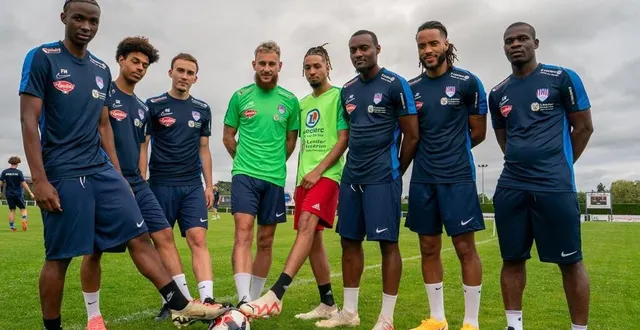 photo  de gauche à droite. mohamed faidhoine, sidi keita, emmanuel romain, arthur duval, macéo sow, rayan ebene, julio donisa et landry niaoré  &copy;  arnaud despelchain. 