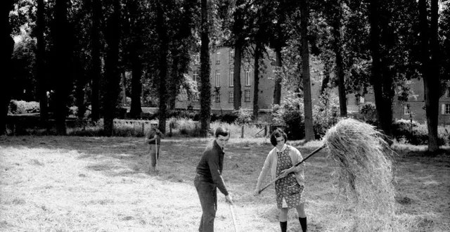 photo  en 1971, une prairie jouxtait le château de flers (orne).  &copy;  archives ouest-france 