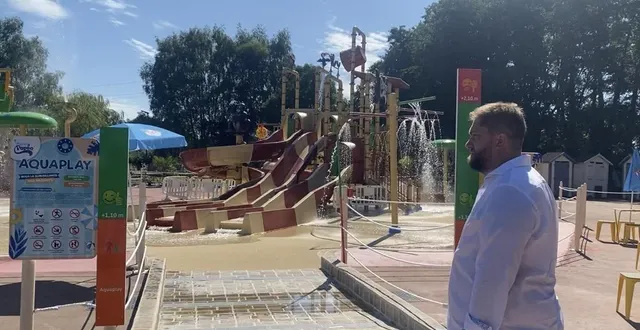 photo  florian sacreste, cogérant de papéa parc, dévoile son nouvel espace aquatique : l’aquaplay.  &copy;  ouest-france 