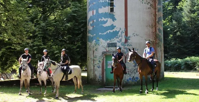 photo  une promenade équestre dans le massif forestier de perseigne, proposée par robin créton, à droite sur sa monture.  &copy;  le maine libre 