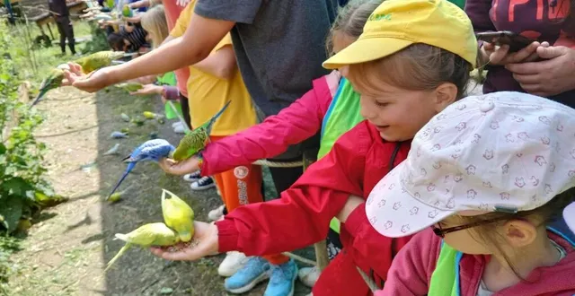 photo  au spaycific’zoo, les enfants ont pu approcher les oiseaux au plus près.  &copy;  cascade 