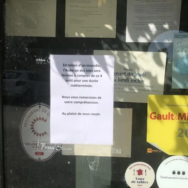 photo l’auberge des isles, restaurant bistronomique à montreuil-bellay, est fermée pour une durée indéterminée.  ©  ouest-france