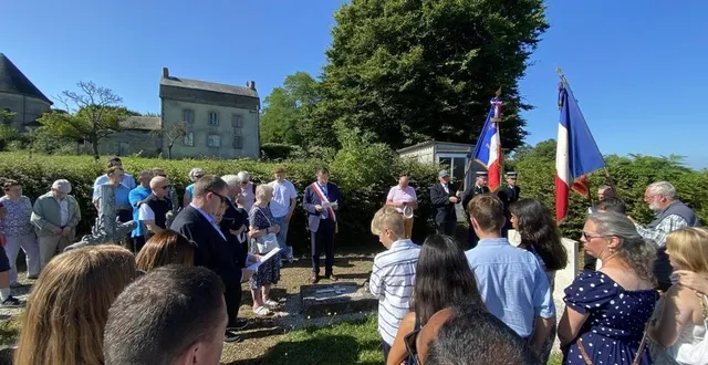 photo  la cérémonie s’est tenue dans le cimetière de cahan (orne), où reposent les quatre aviateurs britanniques.  &copy;  ouest-france 