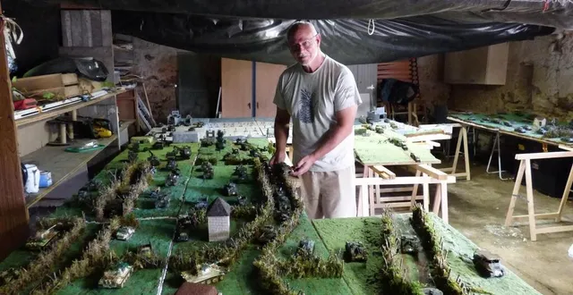 photo  lucien caron a revelé le défi : la réalisation du diorama sur la libération est quasi terminée.  &copy;  ouest-france 