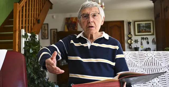 photo  mulsanne, jeudi 4 juillet 2024. michel fauchard n’avait que 7 ans lorsque le mans a été libéré. mais il s’en souvient comme si c’était hier.  &copy;  le maine libre - denis lambert 