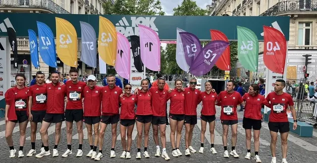 photo  ils sont une dizaine du club d’athlétisme run & freedom à participer au marathon pour tous en tant que meneur d’allure.  &copy;  dominique chauvelier 