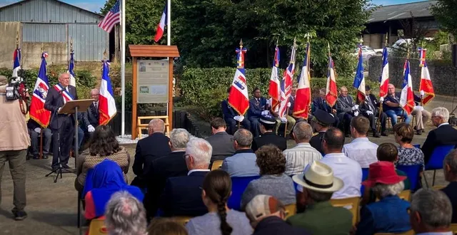 photo  en juillet, le site mémoriel à l’honneur du sergent atkins a été repositionné et restauré grâce aux adolescents de la commune.  &copy;  ouest-france 
