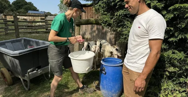 photo  solenne pirotte accompagne jean-denis payet, actuellement en formation pour obtenir un capacitaire d’animaux sauvages.  &copy;  ouest-france 
