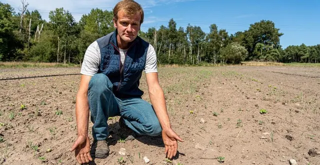 photo  aucune salade plantée par le gaec ledru début août n’a survécu au passage des cervidés.  &copy;  le maine libre – xavier sarrat 
