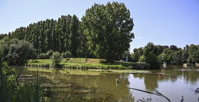 photo  l’île du barrage est un petit havre de verdure caché dans une zone industrielle.  &copy;  le maine libre – denis lambert 