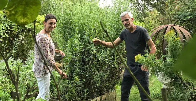 photo  isabelle et marc leroy proposent des ateliers « plantes sauvages » aux résidents de leurs chambres d’hôtes.  &copy;   ouest-france 