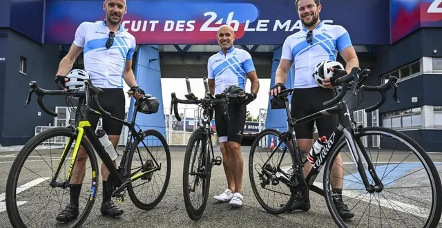 photo  benjamin nolière, alexis babin et mark moreau, journalistes au maine libre, prendront le départ des 24 heures vélo ce samedi 24 août 2024 pour un double tour de l’horloge sportif.  &copy;  photo le maine libre – denis lambert 