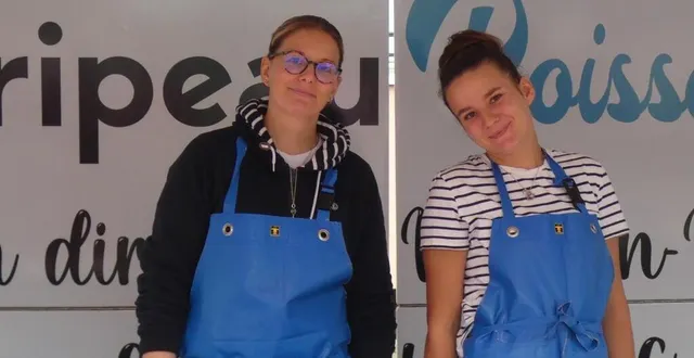 photo  laetitia heuripeau avec son employée, sa nièce coline sur les marchés des maillets.   &copy;  le maine libre 