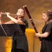 photo  manon lethielleux à la flûte traversière, et clémence béal au basson, pour un concert rare, à l’église de rouillon ce dimanche. 