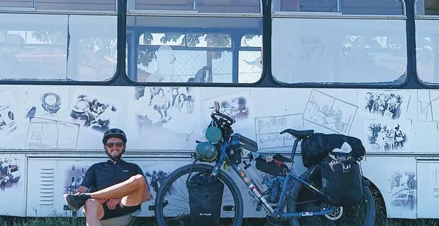 photo  peter lorgueilleux rentre dimanche 1er septembre 2024 d’une boucle de 19 000 km.  &copy;  ouest-france 