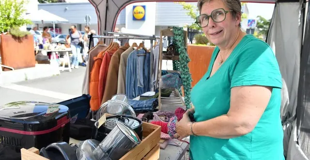 photo  angers, samedi 31 août 2024. martine, sage-femme à l’hôpital, pratique la seconde main et revend ses affaires à tout petit prix pour le plaisir d’un sourire.  &copy;  co – michel durigneux 