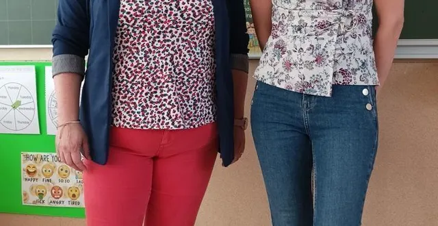 photo  de gauche à droite, les deux nouvelles enseignantes de l’école mazeline, sandra rion, en ce2-cm1, et élodie rondeau, en ce1-ce2.  &copy;  ouest-france 