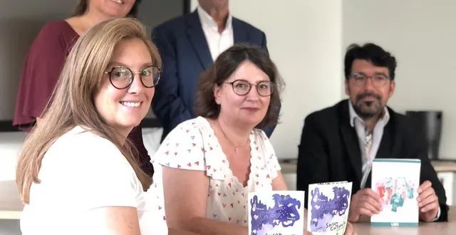 photo  julie cribier-seguin, programmatrice, laure alberge, coordinatrice des bibliothèques, anthony chudeau, directeur de l’eea.  &copy;  le maine libre 