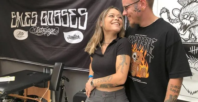 photo  julie fouques et romain acuna sont deux tourtereaux passionnés de tatouage.  &copy;  ouest-france 