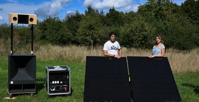 photo  soucelles, le 3 septembre 2024. alice may et bertrand lame proposent différentes prestations alimentées à l’énergie solaire.  &copy;  co - josselin clair 