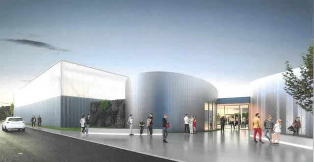 photo  le futur pôle culturel et sportif de savigné-l’évêque.  &copy;  sas dlb architecte et associés 