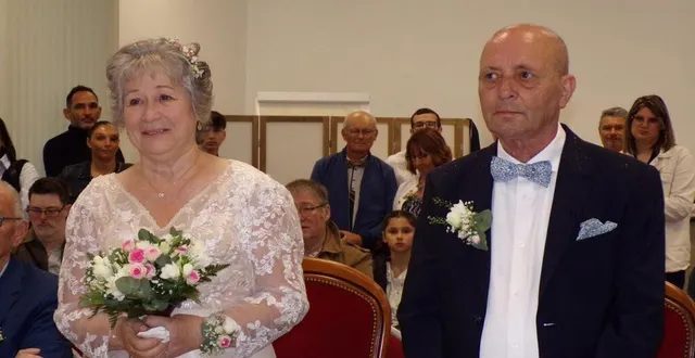 photo  françoise et augusto pereira ont renouvelé leurs vœux de mariage pour leurs noces d’or.  &copy;  le maine libre 